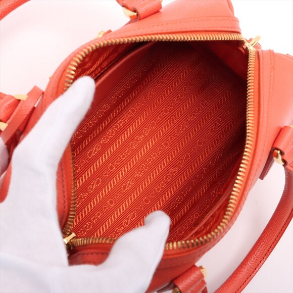 Prada Lux Saffiano Handbag Leather Orange - Picture 8 of 8